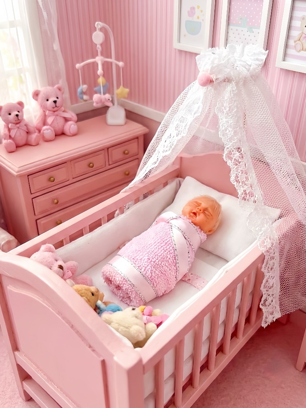 Miniature Polymer Clay Bundle Baby
